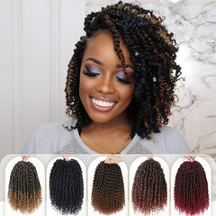Passion Twist Crochet Hair Extensions 12 Strands Pre Looped Afro Curly Hair