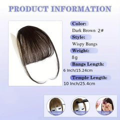 Straight Human Hair Bangs Clip In Extensions with Temples