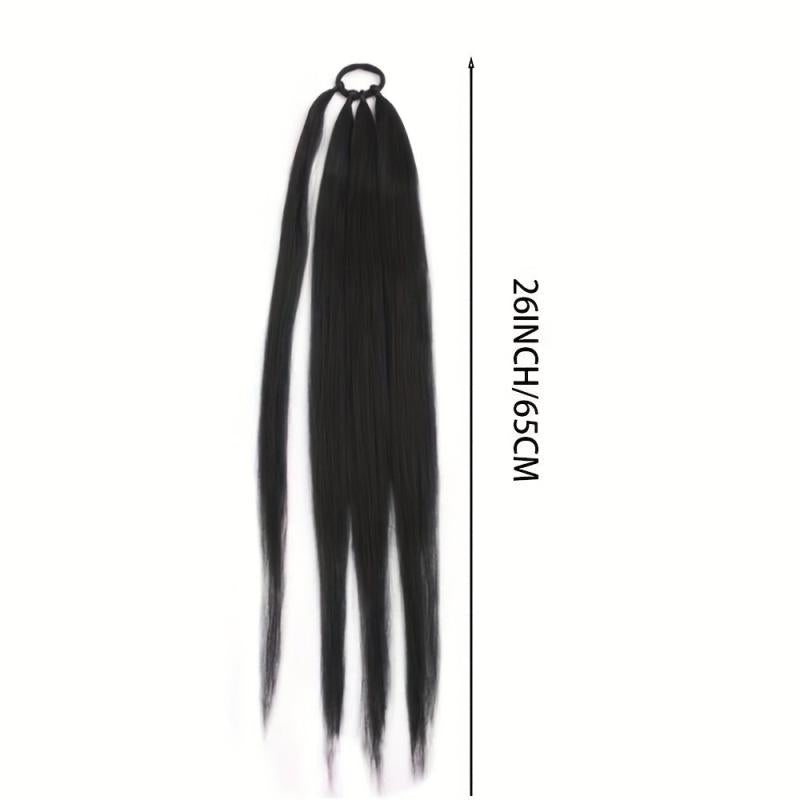 PreStretched Braided Ponytail With Elastic Hair Rope Long Ponytail