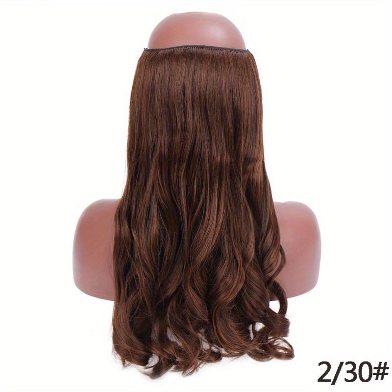 55 88 Cm Natural Curly Hair Extensions Wig Fish Line Hairpiece