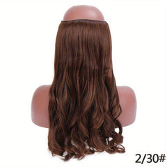 55 88 Cm Natural Curly Hair Extensions Wig Fish Line Hairpiece