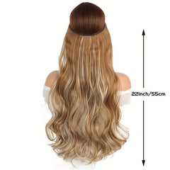 55 88 Cm Natural Curly Hair Extensions Wig Fish Line Hairpiece