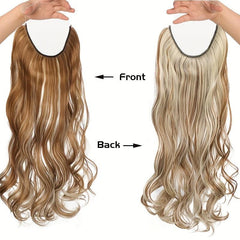 55 88 Cm Natural Curly Hair Extensions Wig Fish Line Hairpiece