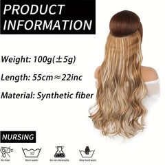 55 88 Cm Natural Curly Hair Extensions Wig Fish Line Hairpiece