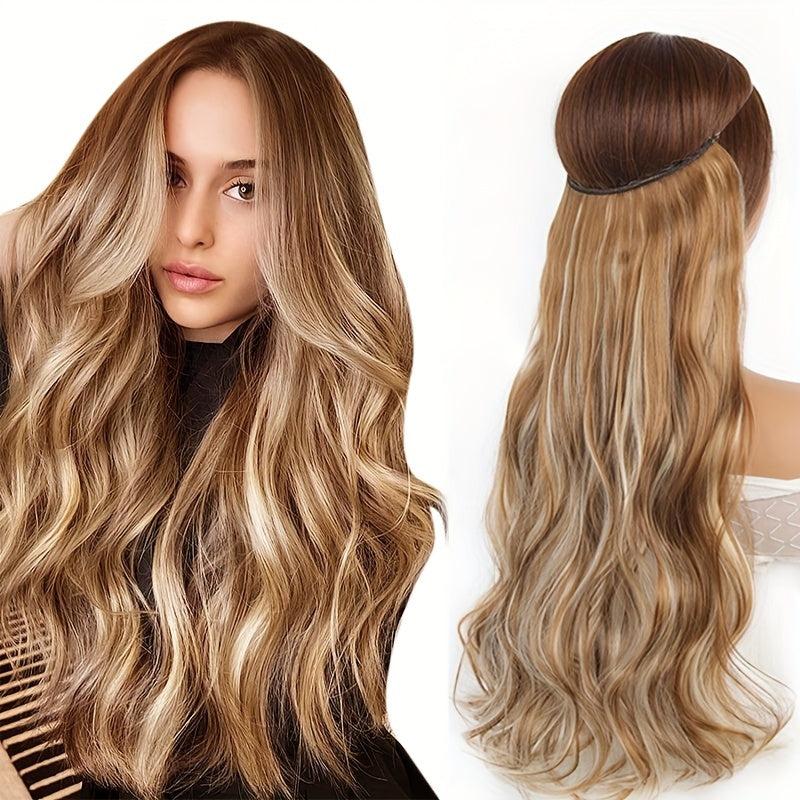 55 88 Cm Natural Curly Hair Extensions Wig Fish Line Hairpiece