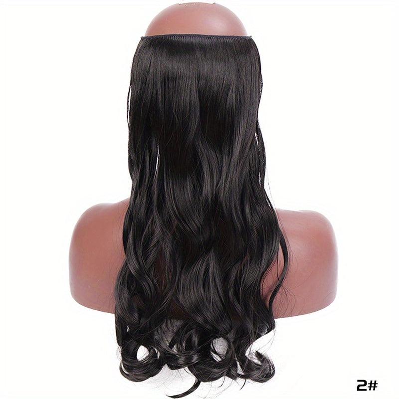 55 88 Cm Natural Curly Hair Extensions Wig Fish Line Hairpiece