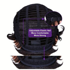 Layered Purple Short Hair Cut Wig With Bangs