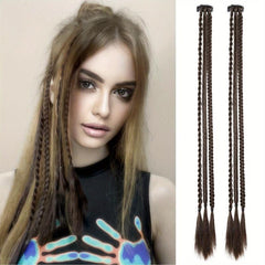 3 Strand Braid Synthetic Clip In Hair Extensions for Daily Use