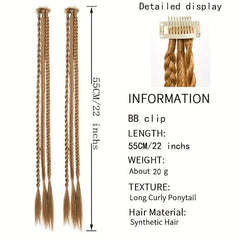 3 Strand Braid Synthetic Clip In Hair Extensions for Daily Use