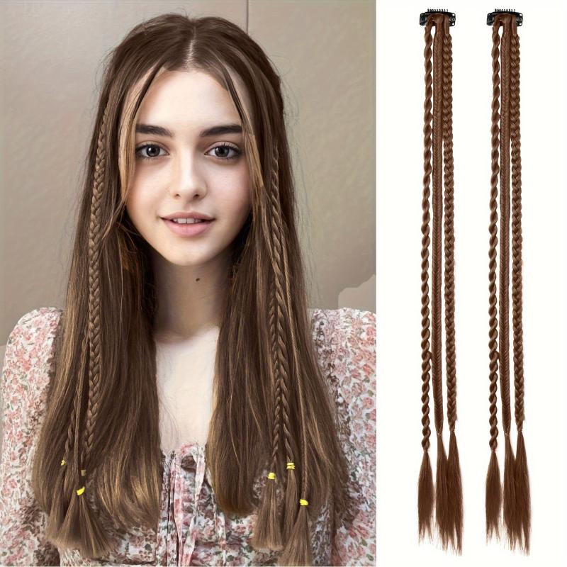 3 Strand Braid Synthetic Clip In Hair Extensions for Daily Use