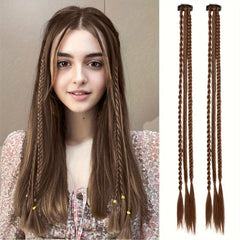 3 Strand Braid Synthetic Clip In Hair Extensions for Daily Use