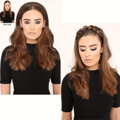 Chunky Braided Headband Elastic Stretch Braid Hairband Brown