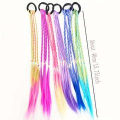 4pcs Small Braid Ponytail Elastic Hair Extensions