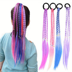4pcs Small Braid Ponytail Elastic Hair Extensions
