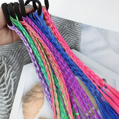 4pcs Small Braid Ponytail Elastic Hair Extensions