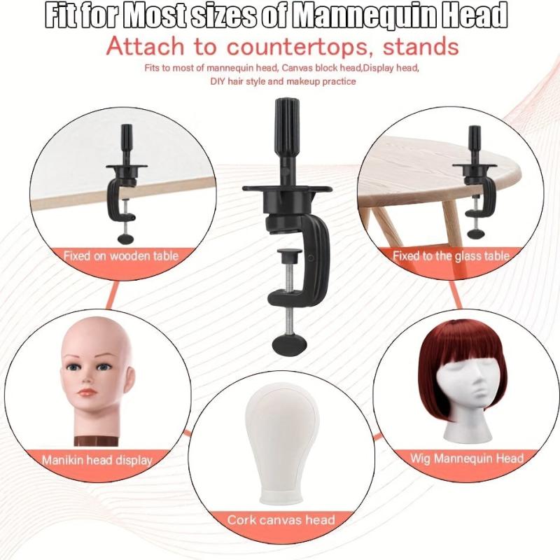 Mannequin Head Stand Holder Clamp Wig Stand Holder Professional Use