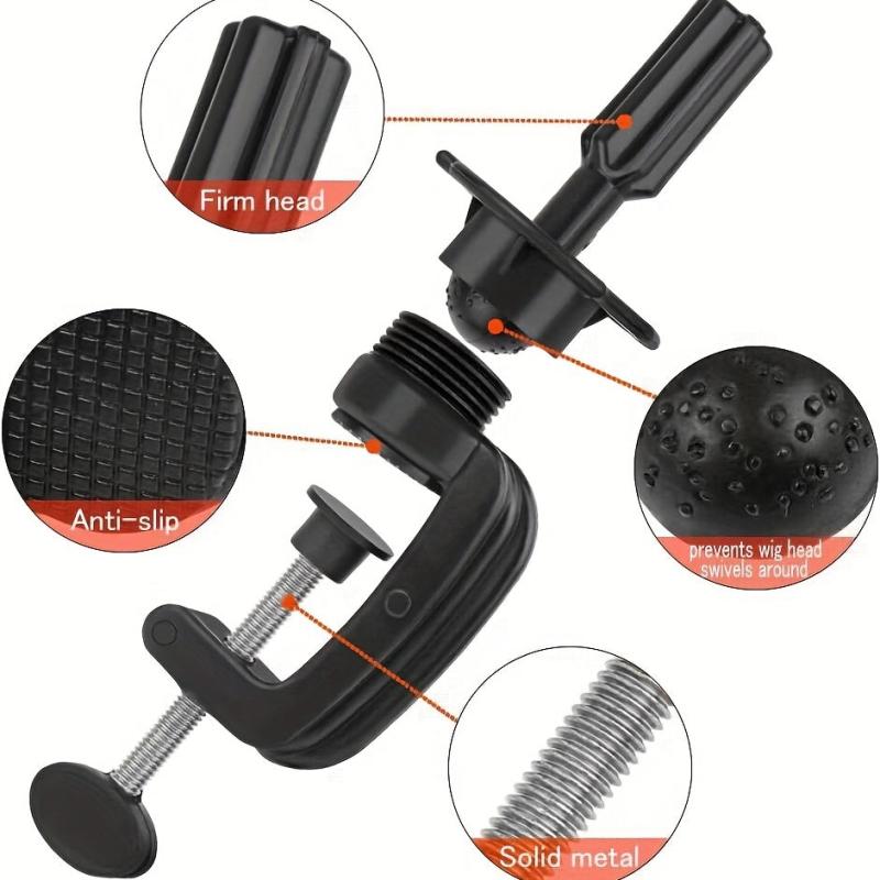 Mannequin Head Stand Holder Clamp Wig Stand Holder Professional Use