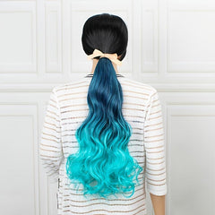 Colorful Ombre Claw Clip Synthetic Hair Extensions Women Y2K Style