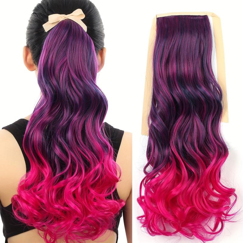 Colorful Ombre Claw Clip Synthetic Hair Extensions Women Y2K Style