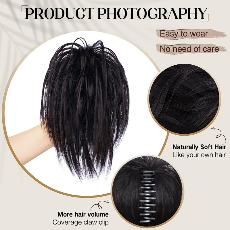 Messy Claw Hair Bun Comb Hair Bun Synthetic Clip In Hair Extensions