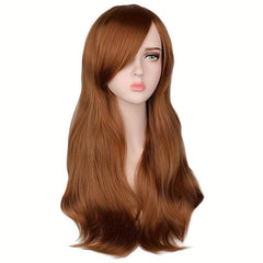 Pink Long Loose Curly Hair Wigs for Cosplay Costume Party
