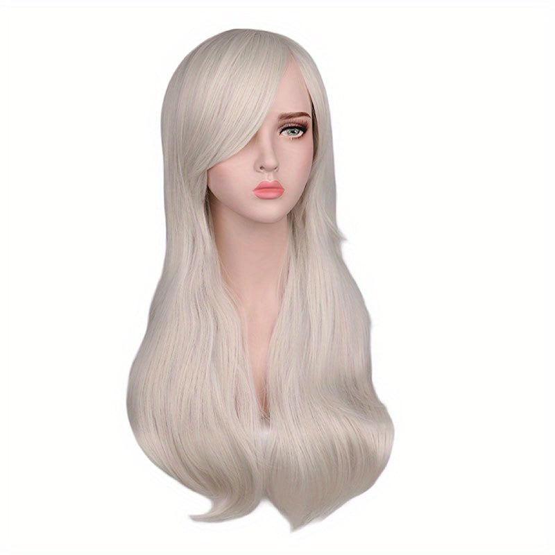 Pink Long Loose Curly Hair Wigs for Cosplay Costume Party