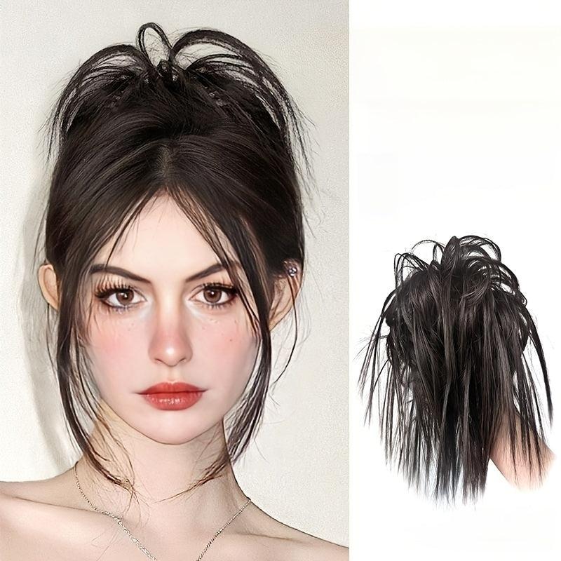 Messy Hair Bun Tousled Updo Hair Scrunchies Clip In Hair Extension