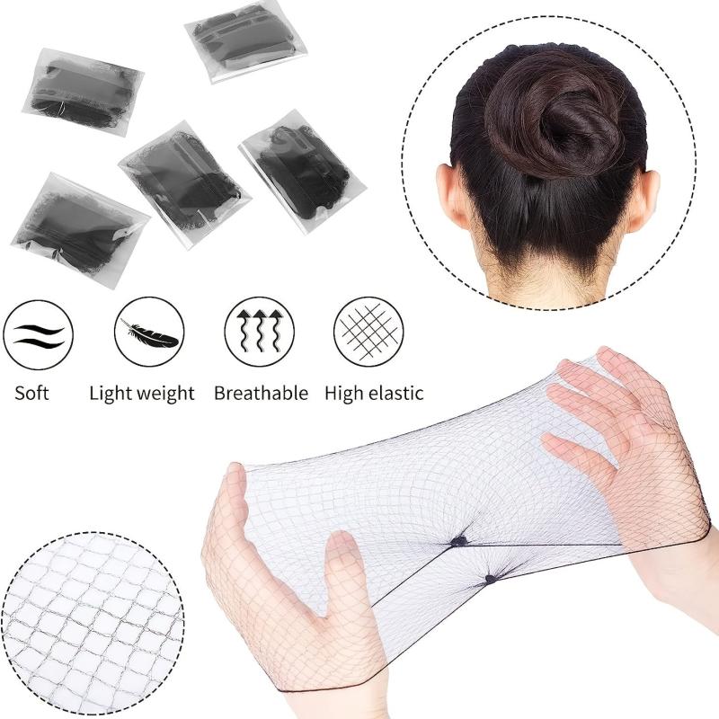 Invisible Elastic Edge Mesh Hair Net 20 inch 24 Pieces Individually Packaged
