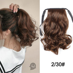 Curly Wavy Ponytail Extensions Synthetic Hair Clip In Natural Daily Use