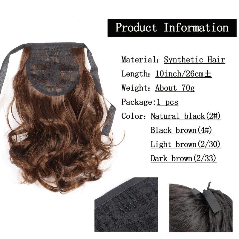 Curly Wavy Ponytail Extensions Synthetic Hair Clip In Natural Daily Use