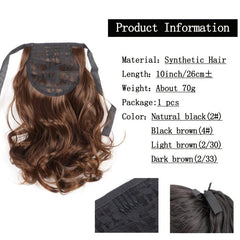Curly Wavy Ponytail Extensions Synthetic Hair Clip In Natural Daily Use