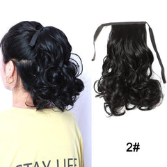 Curly Wavy Ponytail Extensions Synthetic Hair Clip In Natural Daily Use