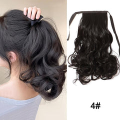 Curly Wavy Ponytail Extensions Synthetic Hair Clip In Natural Daily Use