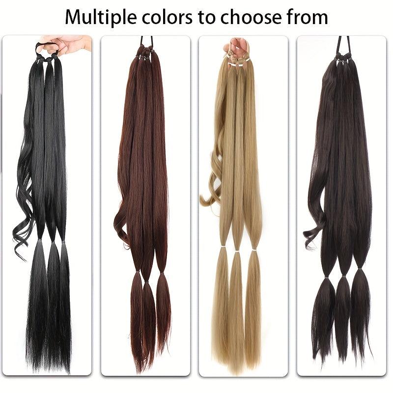 Blonde Braided Ponytail Extension Hairpiece With Hair Tie