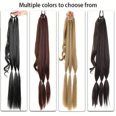 Blonde Braided Ponytail Extension Hairpiece With Hair Tie
