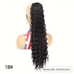 Curly Wavy Ponytail Hair Extensions Clip In Drawstring