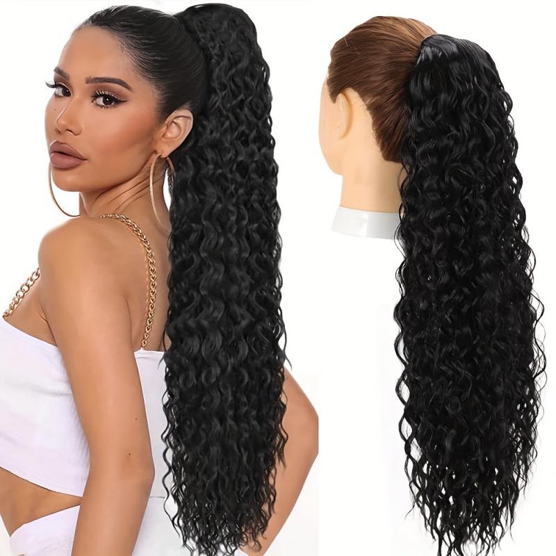 Curly Wavy Ponytail Hair Extensions Clip In Drawstring