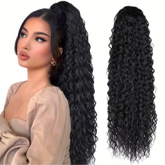 Curly Wavy Ponytail Hair Extensions Clip In Drawstring