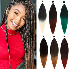 Pre Stretched Braiding Hair Hot Water Setting Synthetic Fiber Easy Braiding Hair