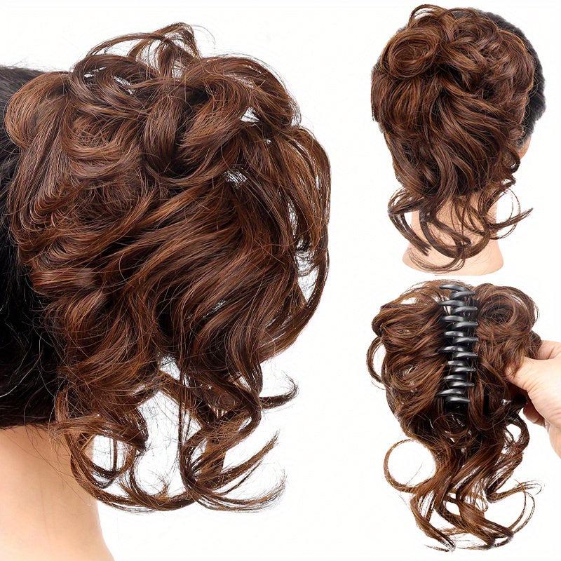 Curly Wave Hair Bun Scrunchie Tousled Updo Hair Extensions