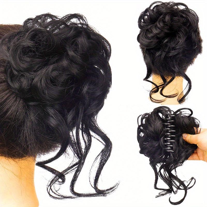 Curly Wave Hair Bun Scrunchie Tousled Updo Hair Extensions