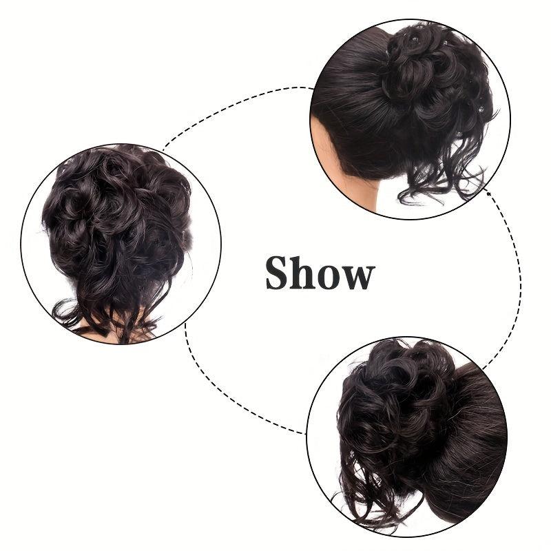 Curly Wave Hair Bun Scrunchie Tousled Updo Hair Extensions