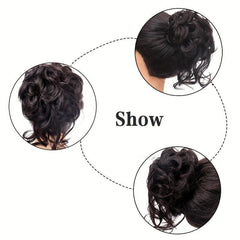 Curly Wave Hair Bun Scrunchie Tousled Updo Hair Extensions