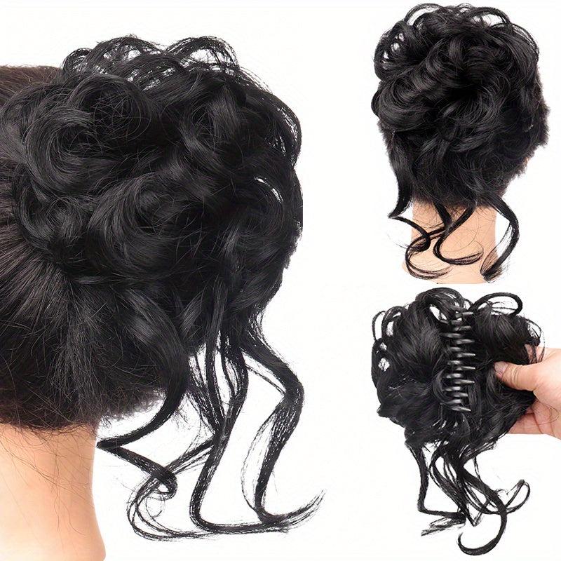 Curly Wave Hair Bun Scrunchie Tousled Updo Hair Extensions