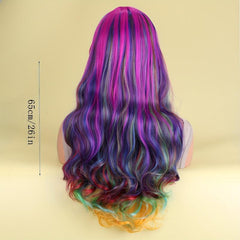 Colorful Ombre Synthetic Wig Long Curly Hair for Women