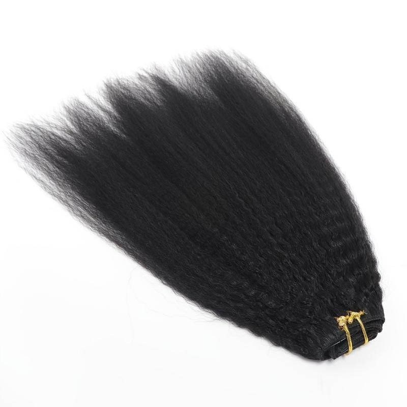 Brazilian Clip In Human Hair Extensions Curly Full Head Clip On Hair Extension
