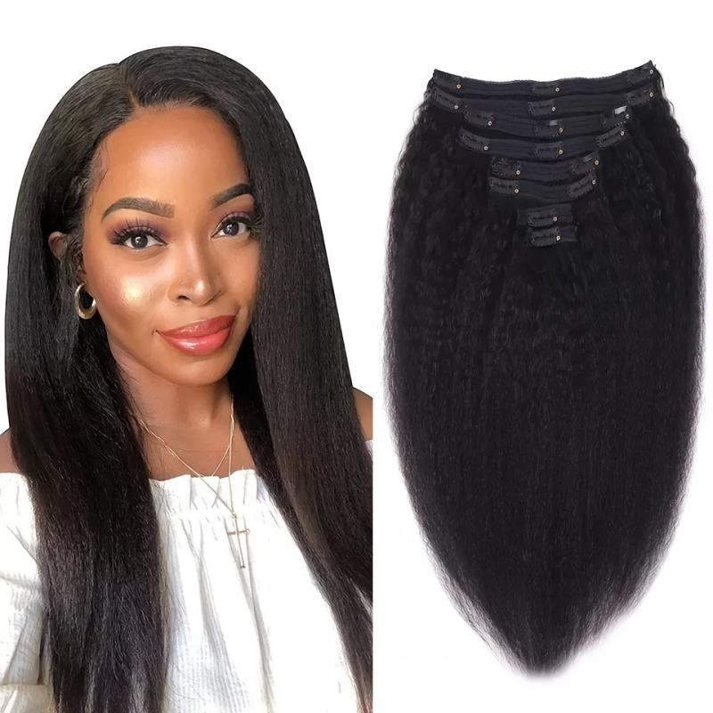 Brazilian Clip In Human Hair Extensions Curly Full Head Clip On Hair Extension