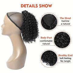 25cm Afro Kinky Curly Ponytail Extensions Clip In Hair Extension Natural Look