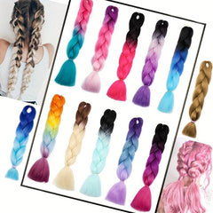 Ombre Long Straight Braids Jumbo Hair Extensions for Parties and Halloween
