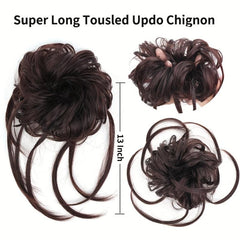 Messy Curly Wavy Hair Bun Chignon Elastic Scrunchy False Hair
